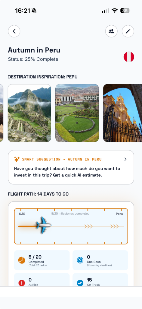 Meliora project detail — Autumn in Peru, 25% complete